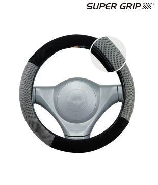 Super Grip - Airmesh - Ring Type Steering Cover - Grey and Black - MARUTI