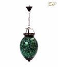 Treasure Hunt  Green Mosaic Oval Shape Hanging Lamp