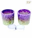 Treasure Hunt  Green & Purple  Candle Votive  (Set Of 2)