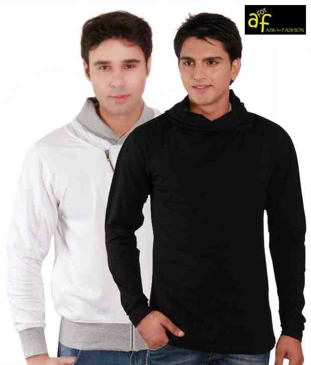 A for F Smart White & Black Pack of Jacket & Pullover