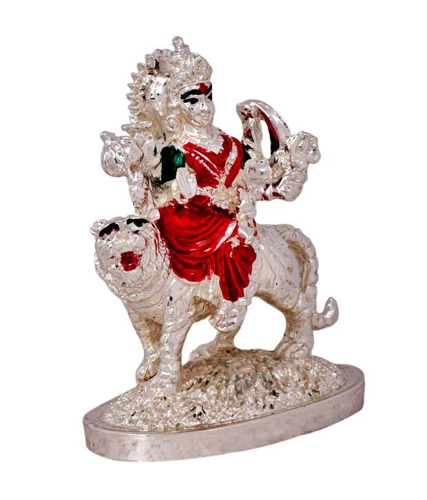 Shanti Holy Amba Ji Silver Coated Idol