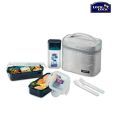 Lock & Lock Airtight Lunch Box With Dotted Grey Bag