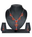 Aakshi Vibrant Heart Design Blue Stone Necklace Set