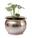 Live n Style Designer Round Nickel Finish Planter