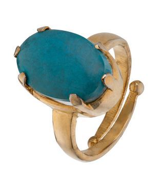 Aiza Modish Oval Cut Turquoise Ring