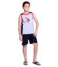 Happy Hours Grey T-Shirt & Navy Blue Shorts For Kids