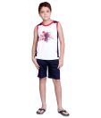 Happy Hours White T-Shirt & Navy Blue Shorts For Kids
