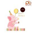 Party Bounty Packet Of Eight Lion-theme Birthday Baby Girl Invitation Card