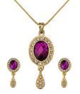 Oleva Ravishing Purple Stone & AD Pendant Set