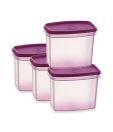 Prime Houseware Modular Snacks Containers 4 Pcs. Set- Wine Colour