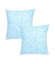 Rajrang Light Blue Floral Cushion Covers- 2 Pcs