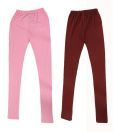 RHAM GOLD Pack of 2 Pink & Brown Color Leggings for Girls For Kids
