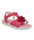 Kittens Red Floral Corsage Flat Sandals