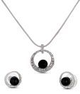 Oleva Black Stone Studded Pendant Set
