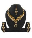 Utsavi Green Pear Drop Traditional Design Necklace Set
