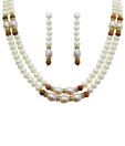 Nisa Pearls Pearl & AD Decorated Necklace Set