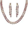 Nisa Pearls White & Peach Pearl Elegant Necklace Set