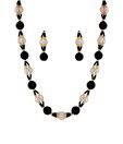 Nisa Pearls Pearl & Black Onyx Long Necklace Set
