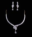 Magan Gold Plated CZ Necklace Set