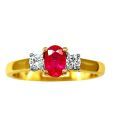 Sanskruti Royal Diamond & Ruby Yellow Gold Ring
