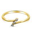 Sanskruti 3 Diamond Yellow Gold Ring