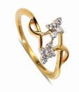 Sanskruti Diamond Flowers Yellow Gold Ring