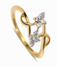Sanskruti Twin Diamond Flower Sterling Silver Ring