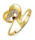 Sincere Designer Heart Gold Ring