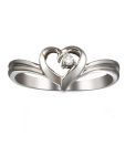 Sanskruti Diamond Heart Platinum Finish Ring