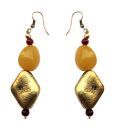 Molcha Yellow Stone & Golden Glitter Earrings