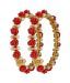 Nisa Pearls Pair of Coral Floral & Pearl Bangles