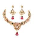Magan Pearls Vibrant Golden Shimmer Necklace Set