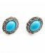 Pllanet Gold Blue With  Antique Silver Ear Stud