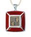 Dijyo Hanuman Chalisa & Ganesh Stotra Red Onyx Square Pendant