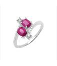 Johareez Ruby & White Diamond Ring