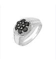 Johareez Cubic Zircon Black Ring For Men