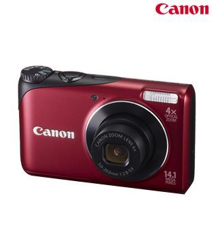 Canon Power Shot A2200 14MP Point & Shoot (Red)(with 4 GB SDHC Card + Carry Case)