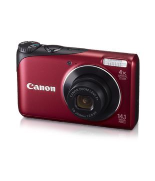 Canon Power Shot A2200 14MP Point & Shoot (Red)(with 4 GB SDHC Card + Carry Case)
