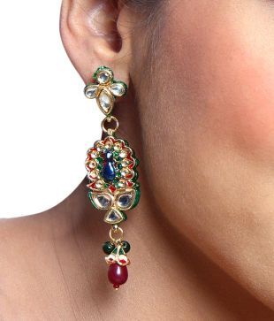Kalakriti Peacock Pendant Kundan Necklace Set