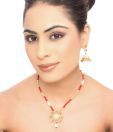 Kshitij Elite Golden & Red Necklace Set