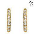 Ag Real Diamond Fashion Hoop Shape Earrings