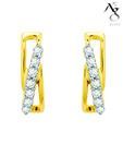 Ag Real Diamond Fourteen Stone Fancy Earrings