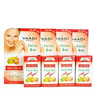 Vaadi Herbals Value Pack of 4 Mix Fruit Facial Bars with Lemon & Orange (4 X 25 gm)