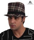 Alvaro Smart Beige & Black Checkered Print Hat