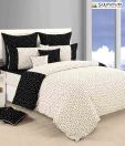 Swayam Black & Off-White Double Bed Sheet Set