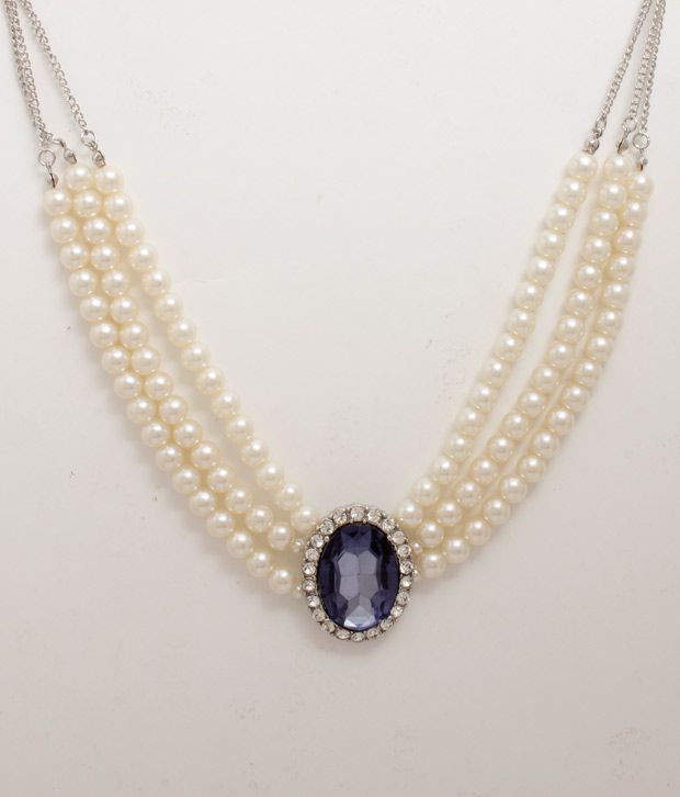 Pari Three String Pearl Necklace Buy Pari Three String Pearl Necklace Online in India on Snapdeal
