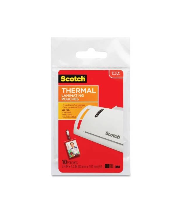 Scotch Thermal Laminating Pouches ID Badge With Clip (Pack of 10) Buy