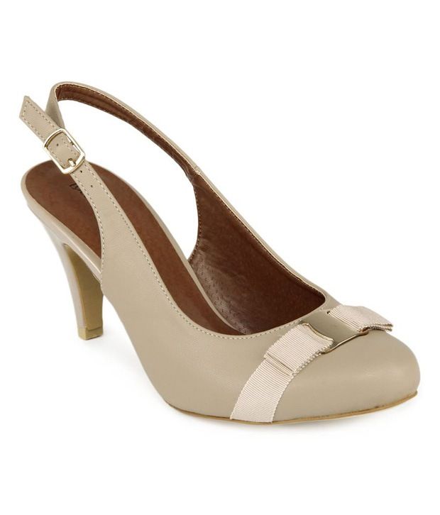 beige pencil heels