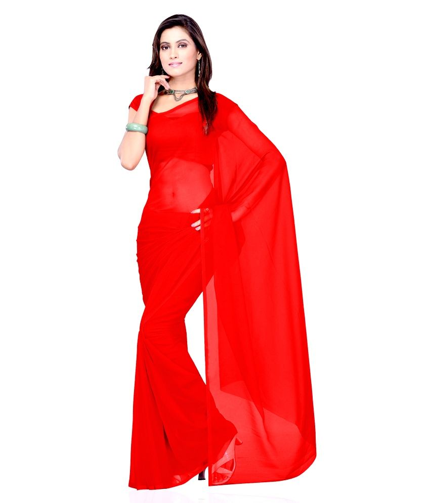 red chiffon sarees online