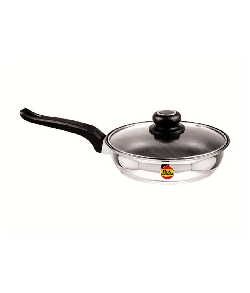 Black Diamond Nonstick Fry Pan With Toughend Glass Lid Buy Online at